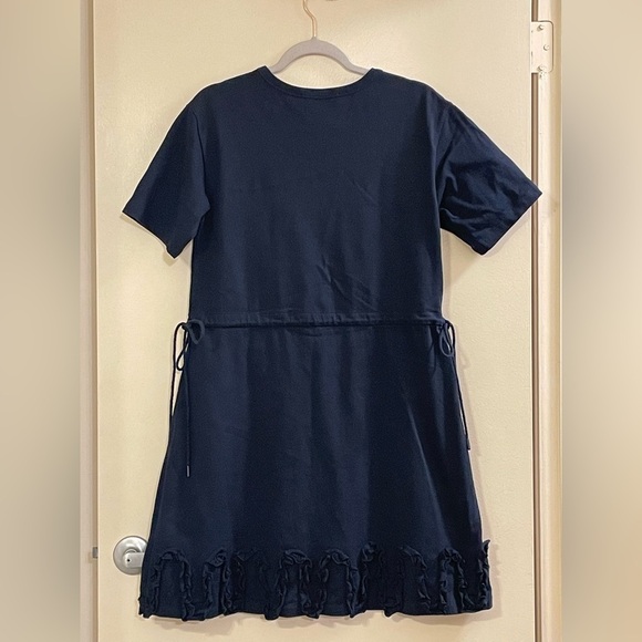 SEE BY CHLOE Drawstring Ruffle Dress in Ink Navy - Picture 5 of 8